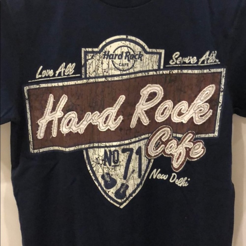 New Hard Rock Cafe New Delhi vintage graphic embroidered cotton crew t-shirt - Picture 2 of 5